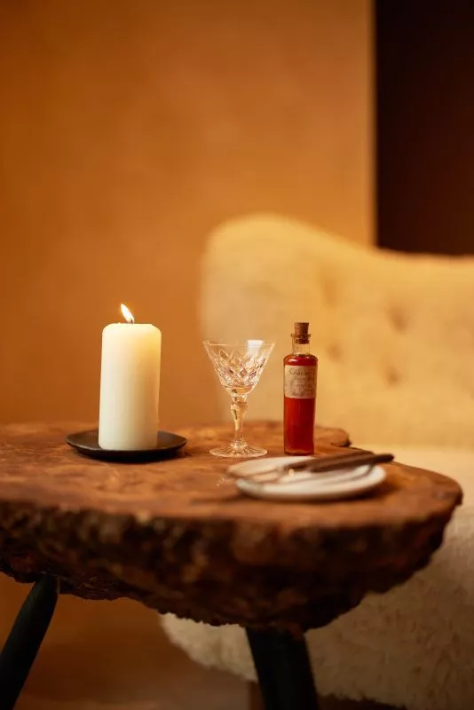 English Negroni in the lounge at Restaurant St. Barts, British Produce, Chefs Michelin Star Michelin Green Star Seasonal Tasting Menu Large Group Bookings
